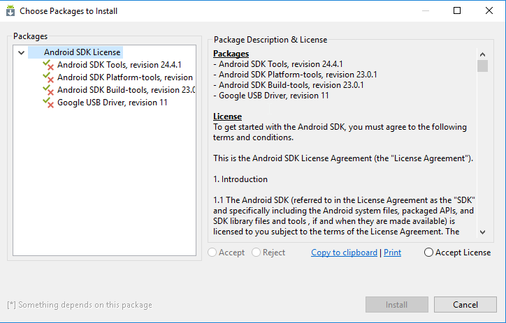 visual studio for mac checking if android sdk is installed